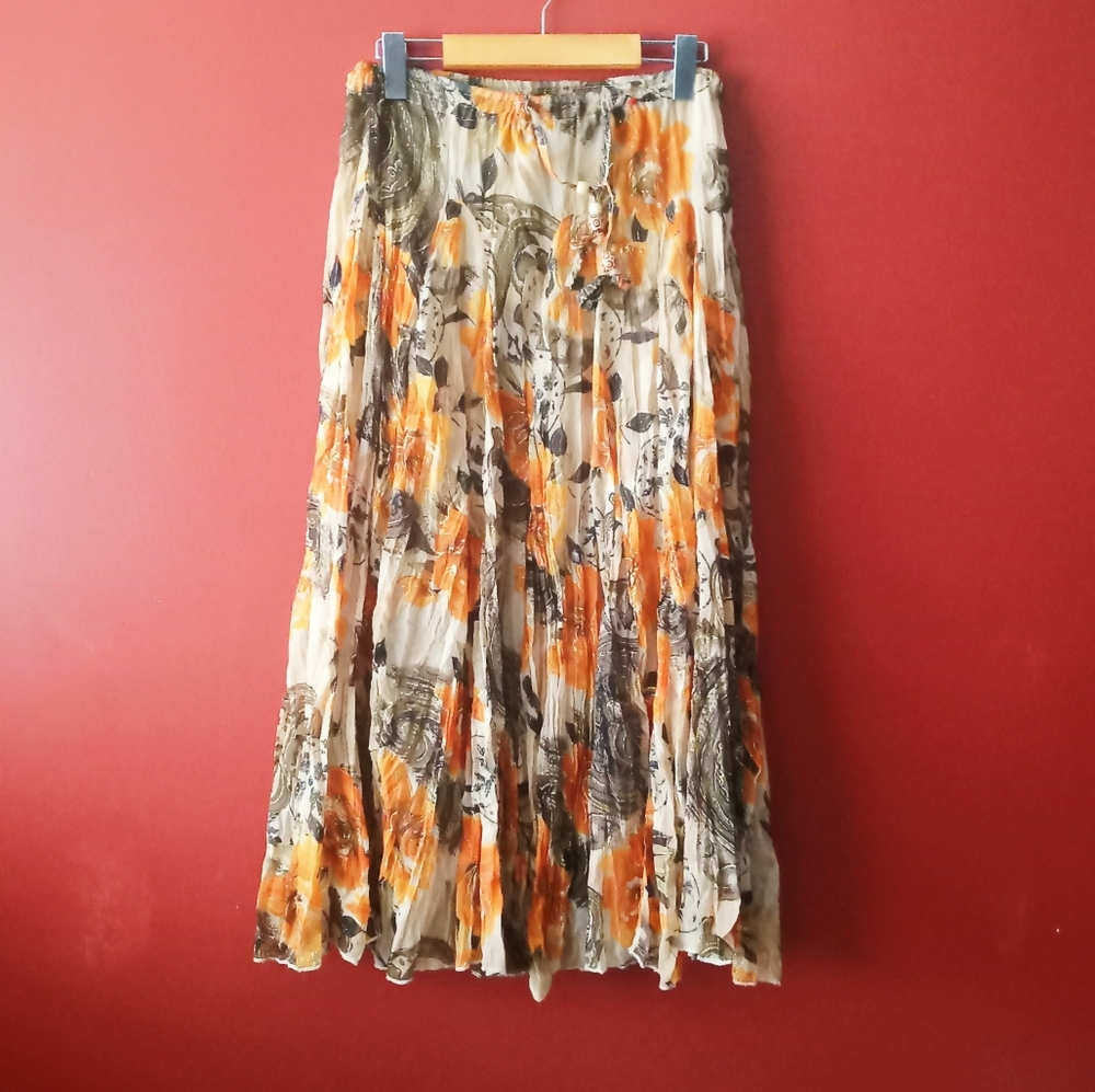 Flowered Maxi Skirt Sz 8